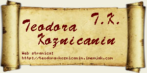 Teodora Kozničanin vizit kartica